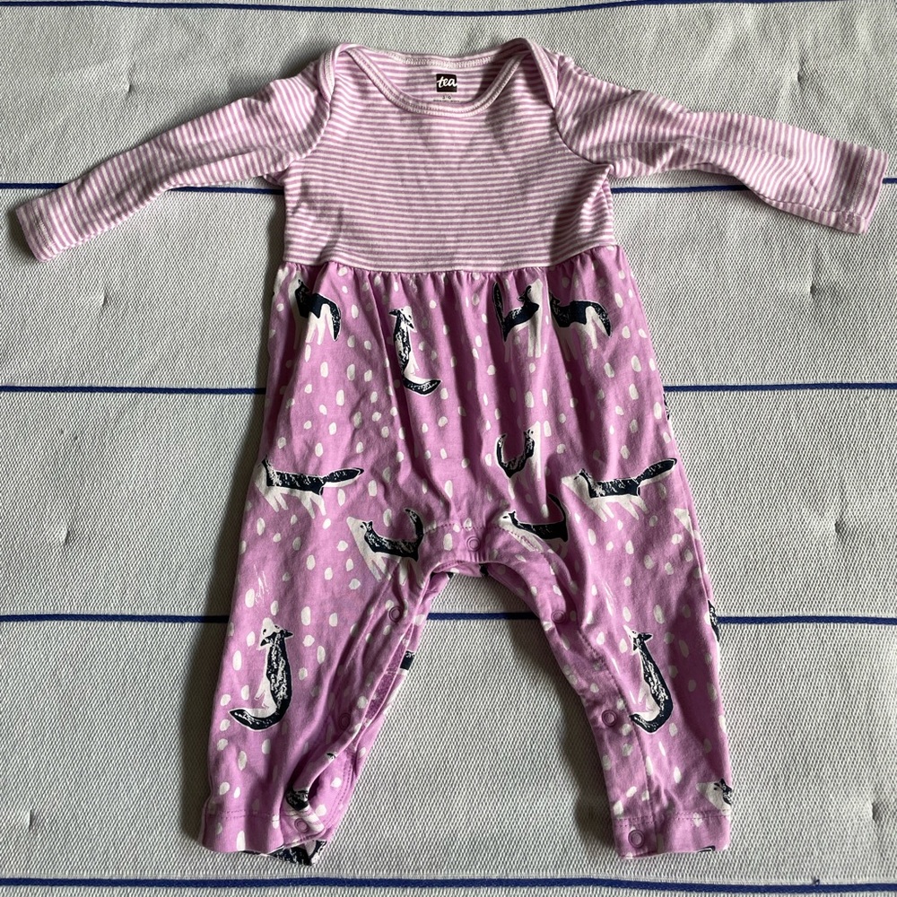 Tea Collection mixed print 3-6 month romper